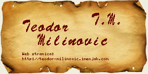 Teodor Milinović vizit kartica